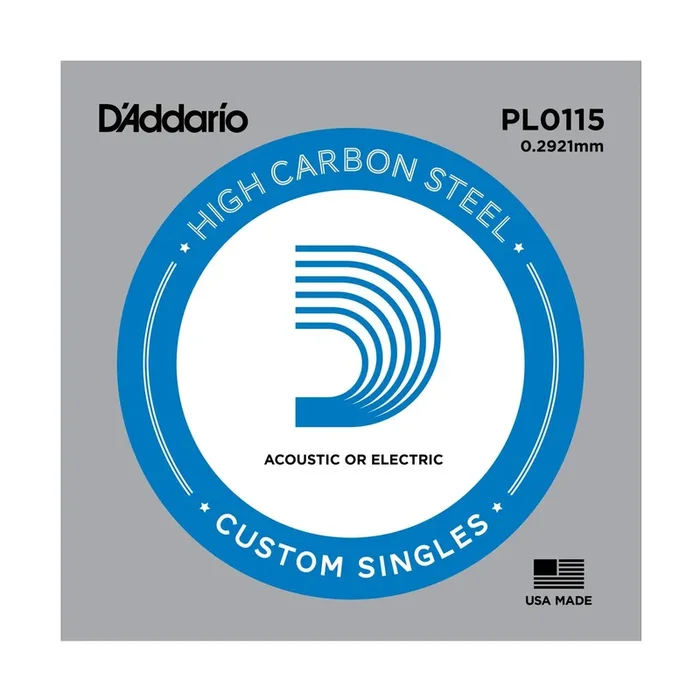 D’Addario PL0115 Plain Steel Guitar Single String, .0115