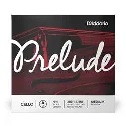 D’Addario Prelude Cello Single A String – Solid Steel Core / Nickel Winding – 4/4 Scale Medium Tension