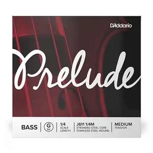 D’Addario Prelude Double Bass Single G String – Stranded Steel Core / Stainless Steel Wound – 1/4 Scale Medium Tension