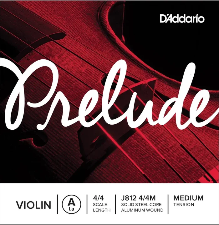 D’Addario Prelude Violin Single A String, 4/4 Scale, Medium Tension