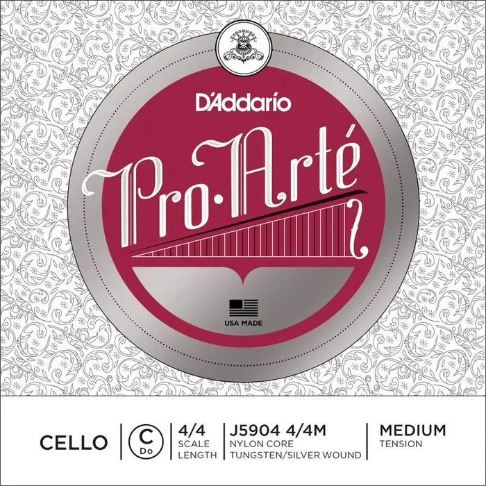 D’Addario Pro-Arte Cello Single C String, 4/4 Scale, Medium Tension