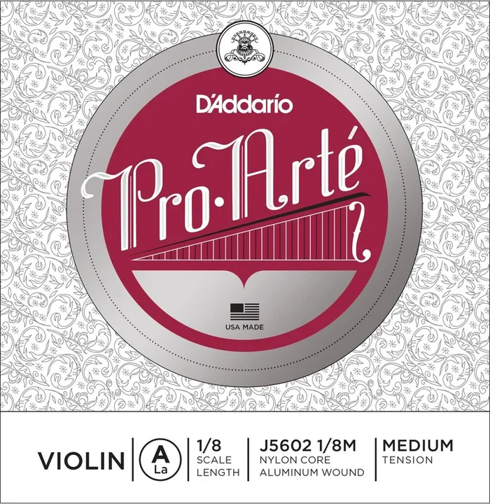 D’Addario Pro-Arte Violin Single A String, 1/8 Scale, Medium Tension