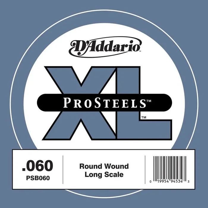 D’Addario PSB060 ProSteels Bass Guitar Single String, Long Scale, .060