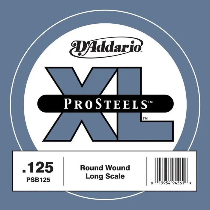 D’Addario PSB125 ProSteels Bass Guitar Single String, Long Scale, .125