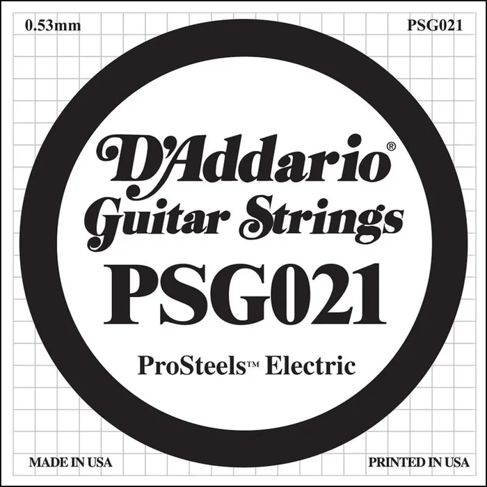 D’Addario PSG021 ProSteels Electric Guitar Single String, .021