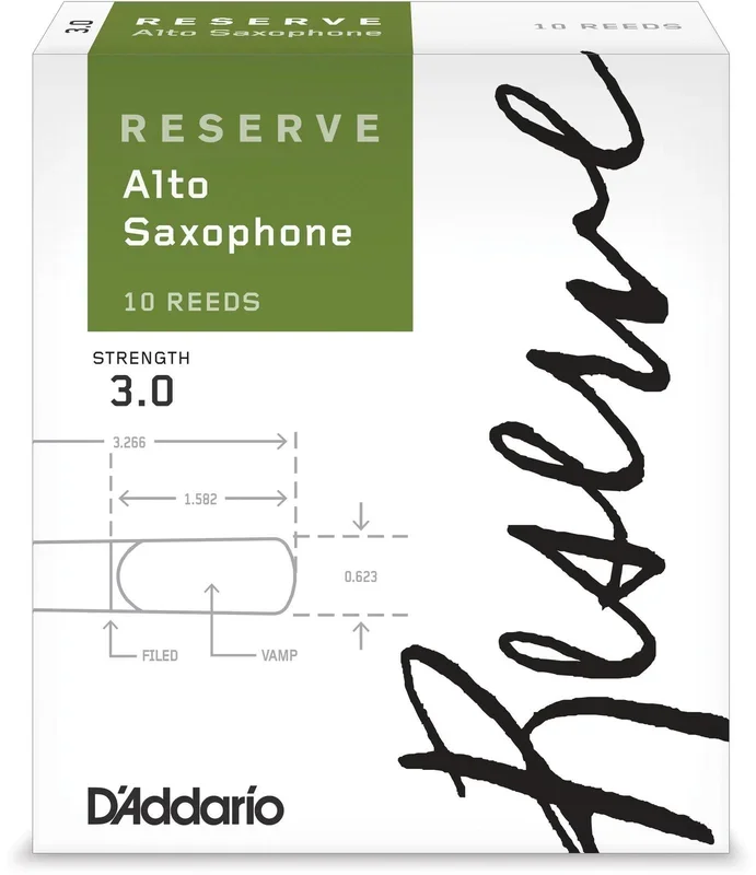 D’Addario Reserve Alto Saxophone Reeds, Strength 3.0, 10-pack