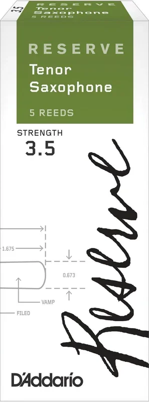 D’Addario Reserve Tenor Saxophone Reeds, Strength 3.5, 5-pack