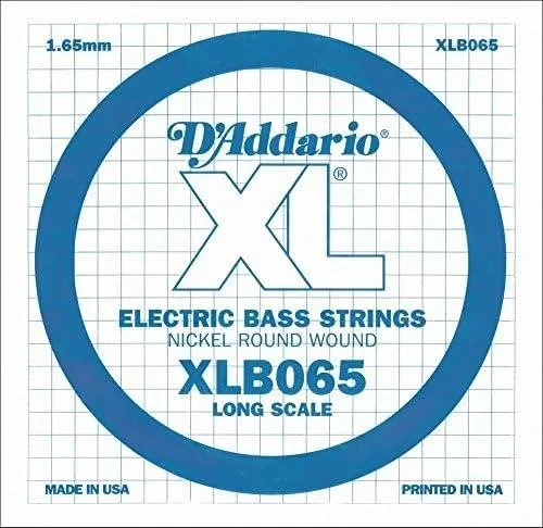 D’ADDARIO XLB065 .065 Nickel Wound Bass Guitar Single String, Long Scale