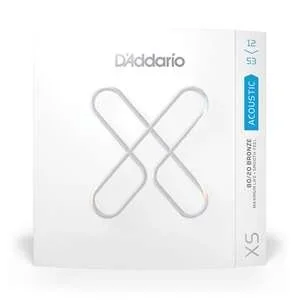 D’Addario XS Coated 80/20 Bronze Acoustic Guitar Strings – XSABR1253 Light (12-53)