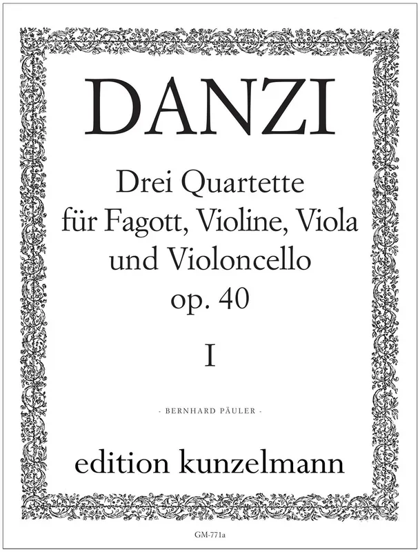Danzi: Bassoon Quartet in C Major, Op. 40, No. 1 (Set of Parts)