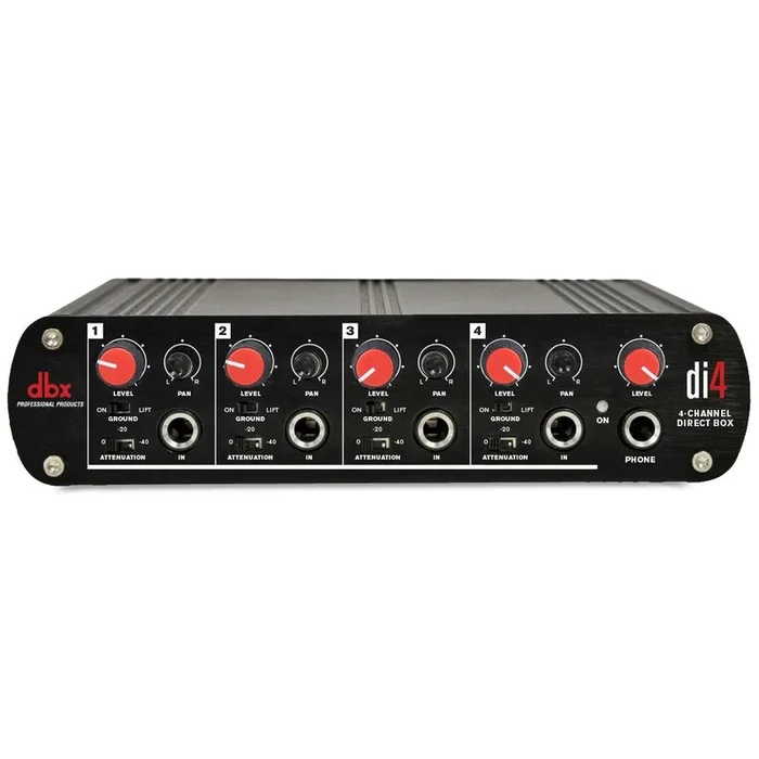 DBX DI4 Active 4-Channel Direct Box & Line Mixer – Converts Unbalanced to Balanced Signals for Mixers, PAs, & Recording Consoles