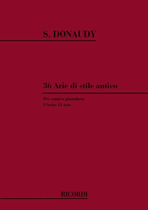 Donaudy: 36 Arie nello stile antico – Volume 1