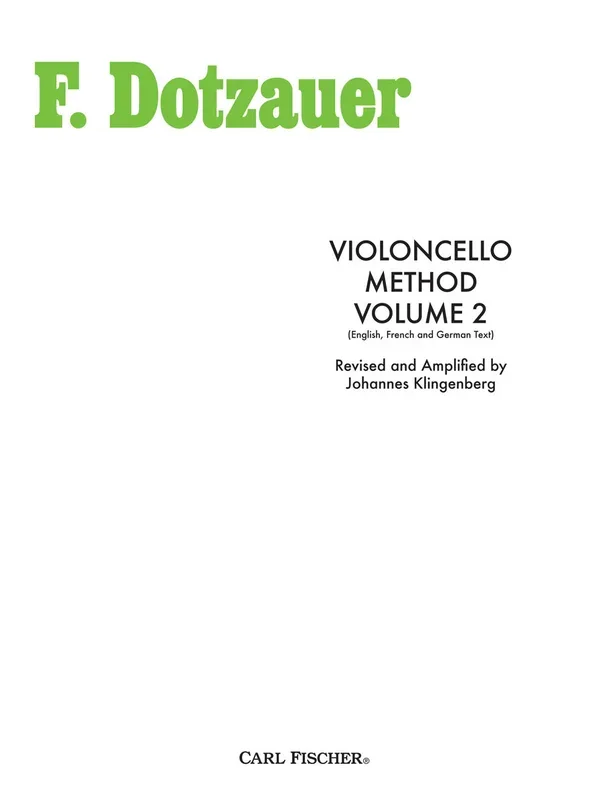 Dotzauer: Cello Method – Volume 2
