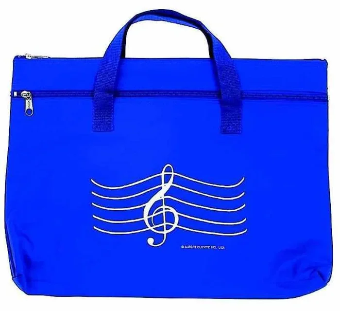 Double Zipper Portfolio G Clef Royal Blue