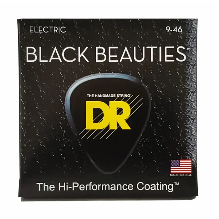 DR Black Beauties Black Electric Guitar Strings 9-46 Light to Medium