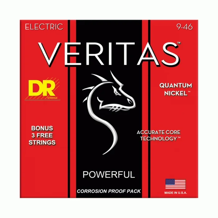DR Veritas Coated Core Technology Electric Guitar Strings 9-46 Light to Medium