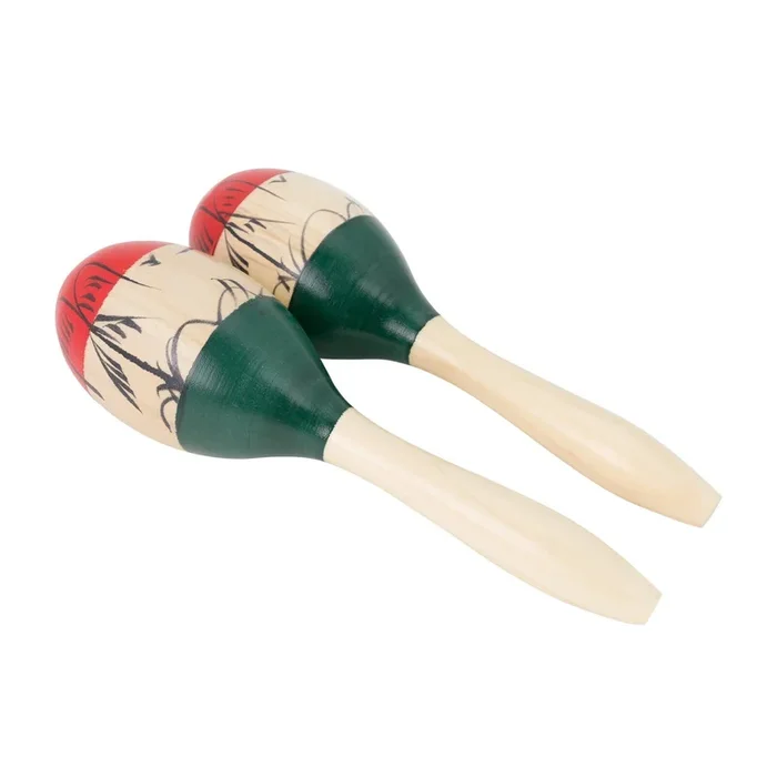 Drumfire Wooden Maracas with Flower Pattern