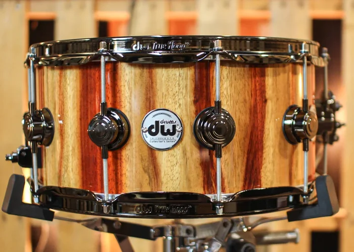 DW 6.5×14 Collector’s Maple VLT Candy Stripe Padauk Snare Drum – SO#1344440