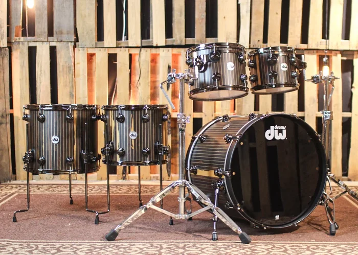 DW Collector’s 333 Brass Pinstripe Ziricote Drum Set – 22,10,12,14,16 – SO#1353762