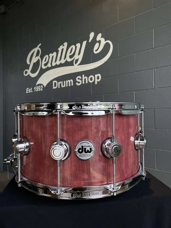 DW Collector’s Series Pure Purpleheart 7×14 Snare Drum in Natural Gloss Lacquer w/ Chrome Hardware