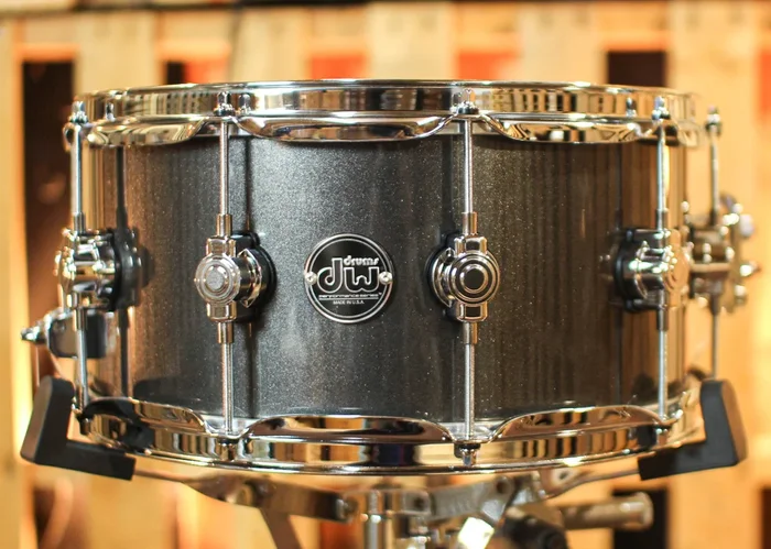 DW Performance Gun Metal Metallic Lacquer Snare Drum – 6.5×14