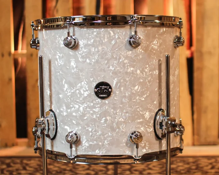 DW Performance White Marine Pearl Floor Tom – 14×16