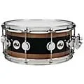 DW Reverse Edge Snare, Black Core with Walnut Rings 14 x 6 in.