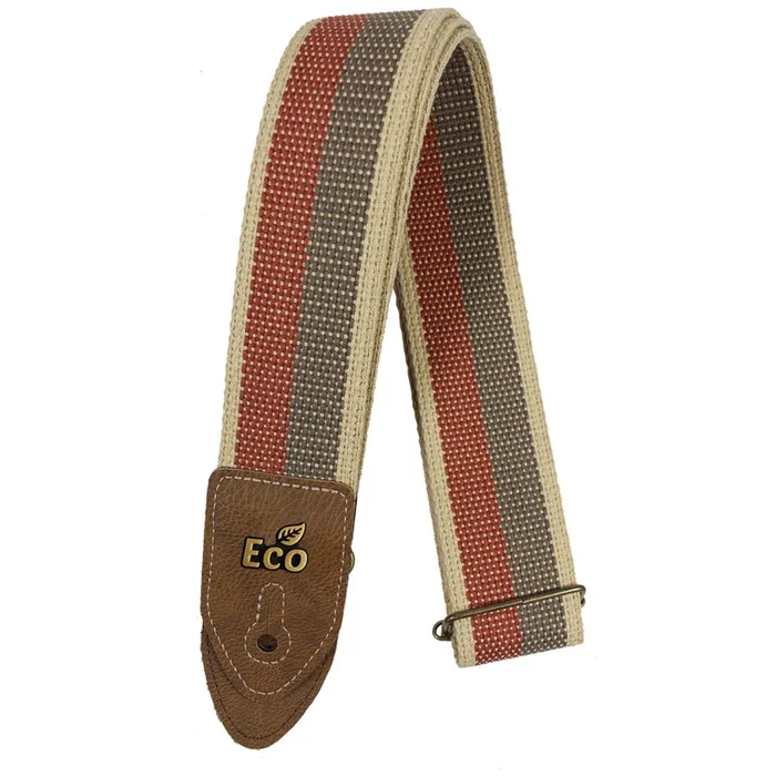 EcoStrap Guitar Strap – EcoThread – Adjustable 33″ to 59″ – 100% Recyclable Cotton – THD 03 Tan