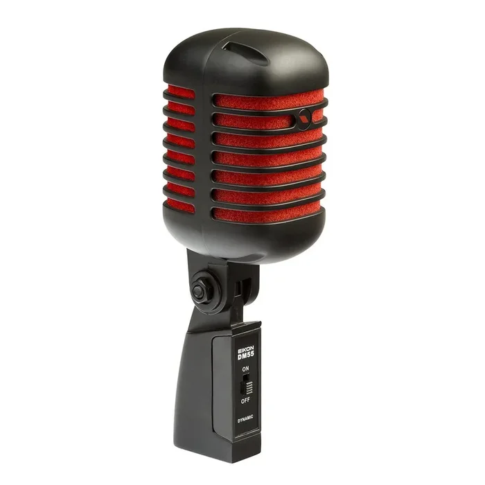 Eikon DM55V2RDBK Vintage Professional Vocal Dynamic Microphone Satin Black/Red