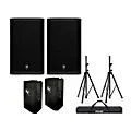 Electro-Voice ZLX-15P G2 15″ Powered Speaker Pair With Covers and Stands Standard