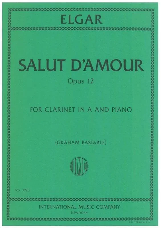 Elgar – Salut D’Amour Op 12 Clarinet/Piano (Softcover Book)