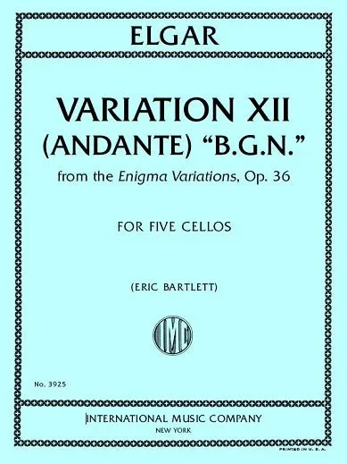 Elgar: Variation XII (Andante) “B.G.N. ” from Enigma Variations, Op. 36 (arr. for 5 cellos)