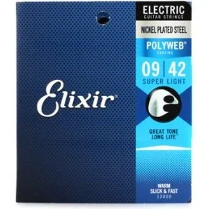 Elixir Strings Polyweb Electric Guitar Strings -.009-.042 Super Light