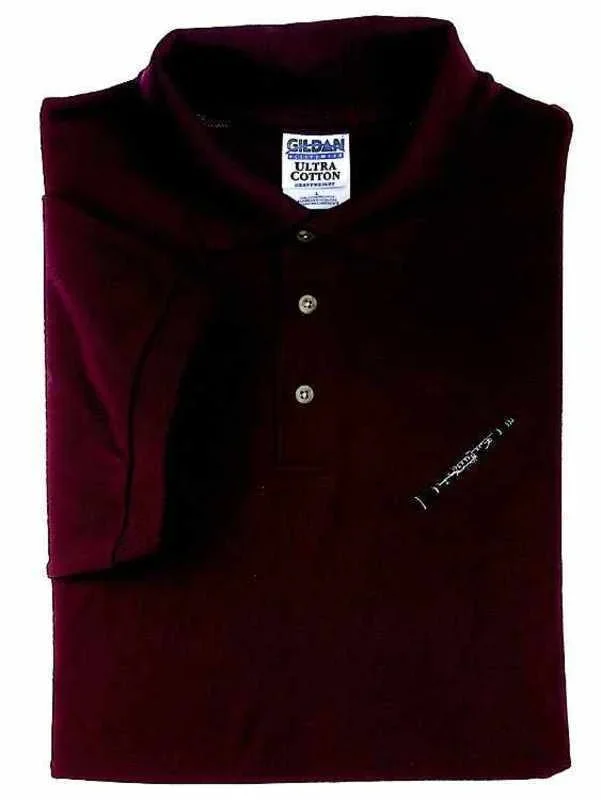 Embroidered Golf Shirt Clarinet Maroon Large