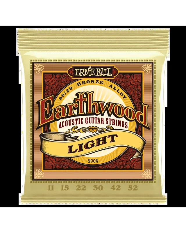 Ernie Ball 2004 Earthwood 80/20 Bronze Roundwound Light Acoustic Guitar Strings