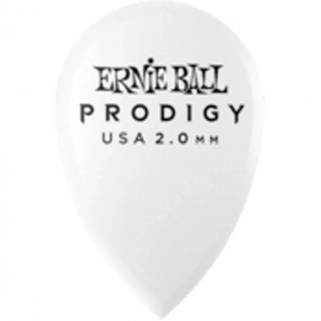 Ernie Ball 9336 Prodigy Picks 6-Pack Teardrop 2.0mm White