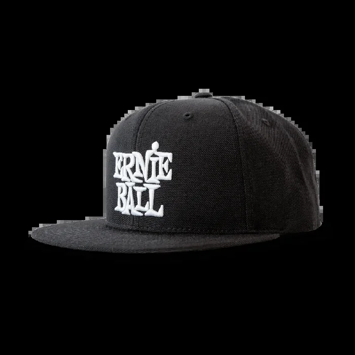 Ernie Ball Black with White Stacked Logo Hat