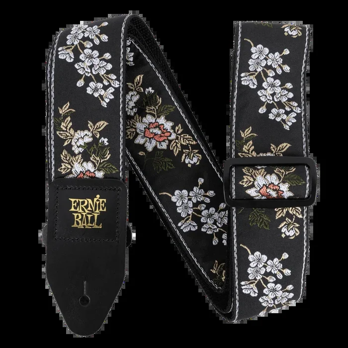 Ernie Ball Classic Jacquard Guitar/Bass Strap – White Blossom