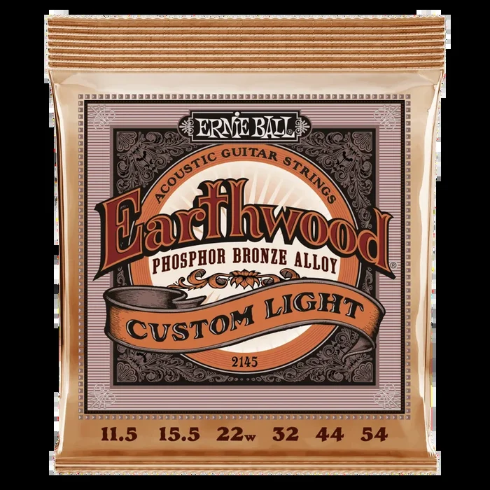 Ernie Ball Custom Light Earthwood Phosphor Bronze Acoustic Guitar Strings 11.5-54 Gauge