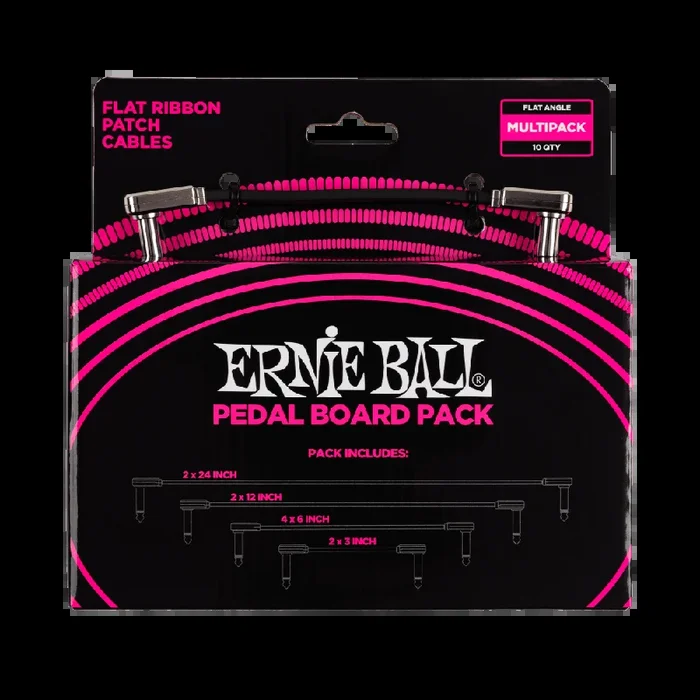 Ernie Ball Flat Ribbon Patch Cables Pedalboard Multi-Pack