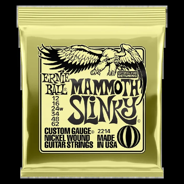 Ernie Ball Mammoth Slinky Nickel Wound Electric Guitar Strings, 12-62 Gauge