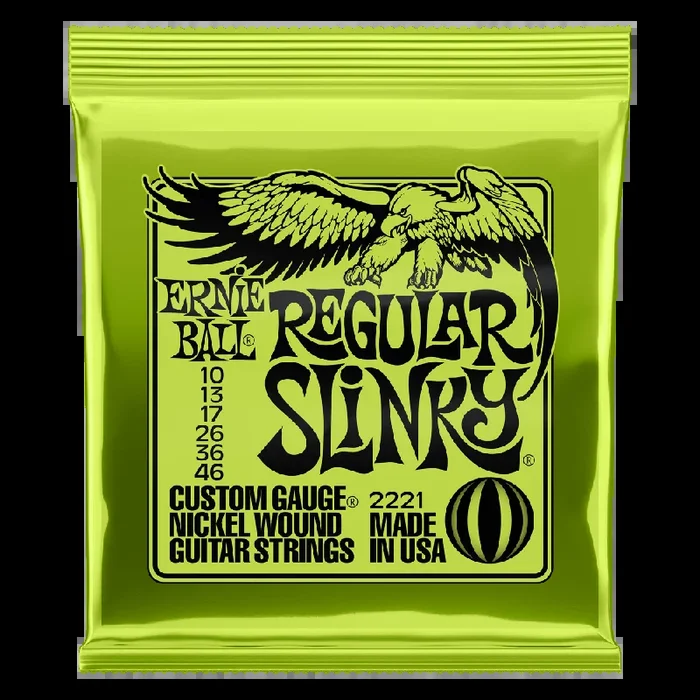 Ernie Ball Regular Slinky Nickel Wound Electric Guitar Strings, 10-46 Gauge