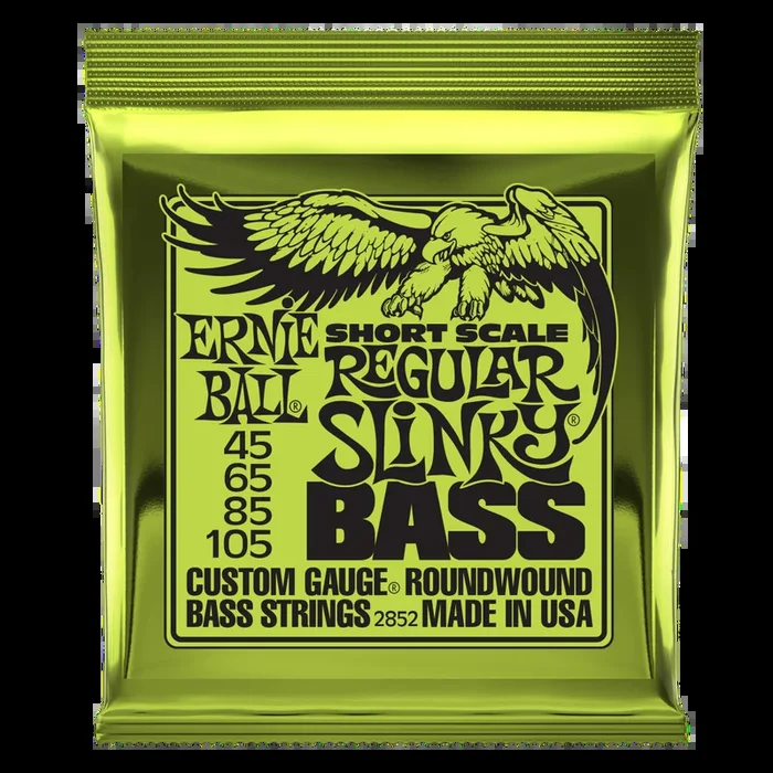 Ernie Ball Regular Slinky Nickel Wound Short Scale Bass Strings – Gauges .045, .065, .085, .105