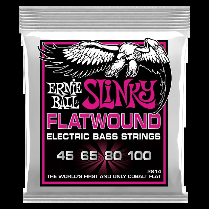 Ernie Ball Super Slinky Flatwound Electric Bass Strings-45-100 Gauge