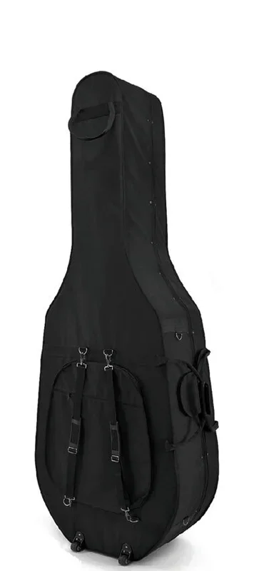 Ernst Keller 3/4 Size Hard-Foam Double Bass Case with Wheels in Black