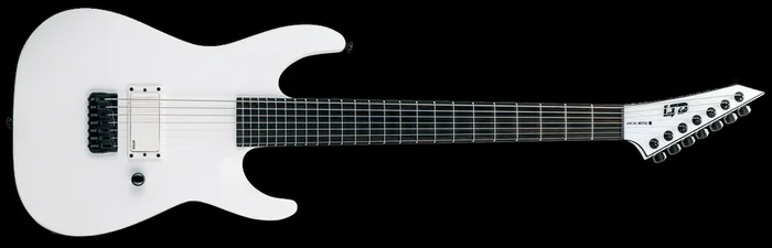 ESP LTD M-7 Arctic Metal Series Baritone Electric Guitar Snow White Satin