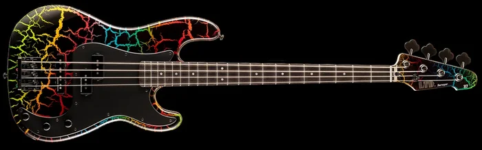 ESP LTD Surveyor 4 87′ Series Electric Bass Guitar Rainbow Crackle