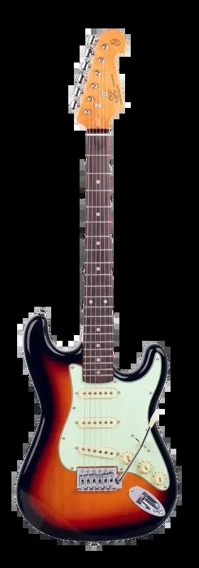 Essex Vintage VES34 3/4 Size SC Style Electric Guitar SSS – 3 Tone Sunburst with Bag & DVD
