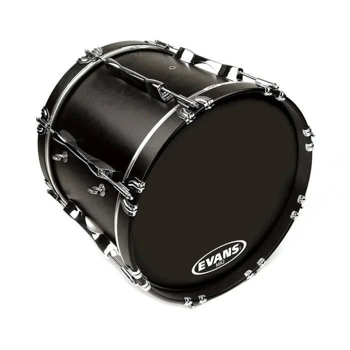 Evans MX2 Black Marching Bass Drum Head, 20 Inch *SKIN ONLY*