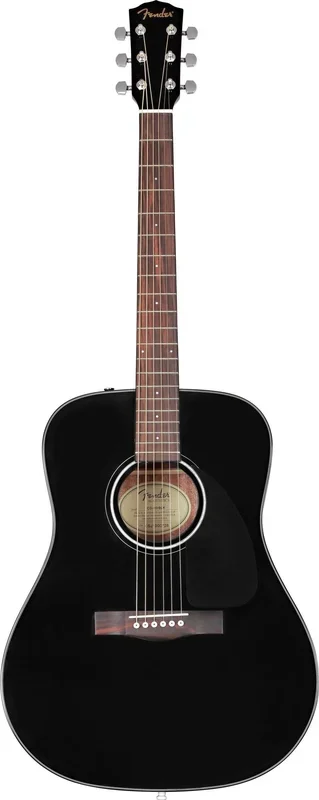 FENDER 0970110206 CD60 Acoustic Guitar w/ Case (Black)